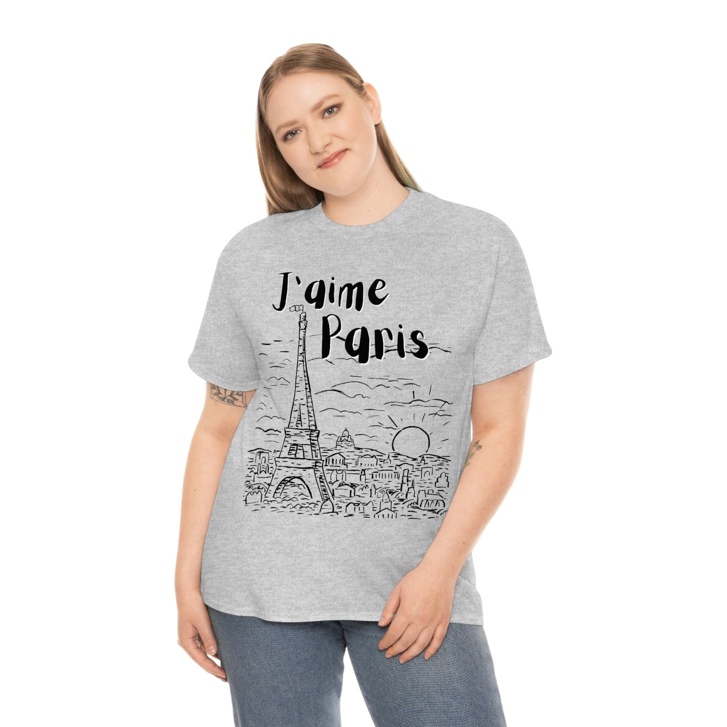 J'aime Paris Short Sleeve Tee | Unisex Heavy Cotton T-Shirt | Playera de Algodón | I love Paris T-shirt