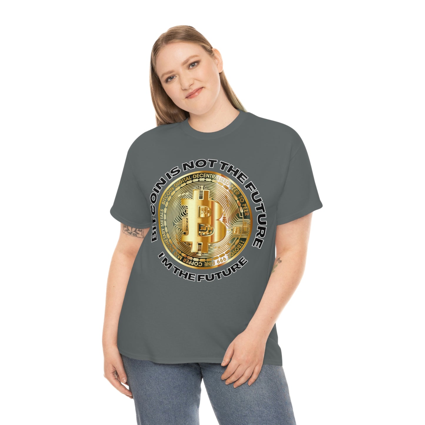 Bitcoin Is Not The Future Short Sleeve Tee | Unisex Heavy Cotton T-Shirt | Playera de Algodón