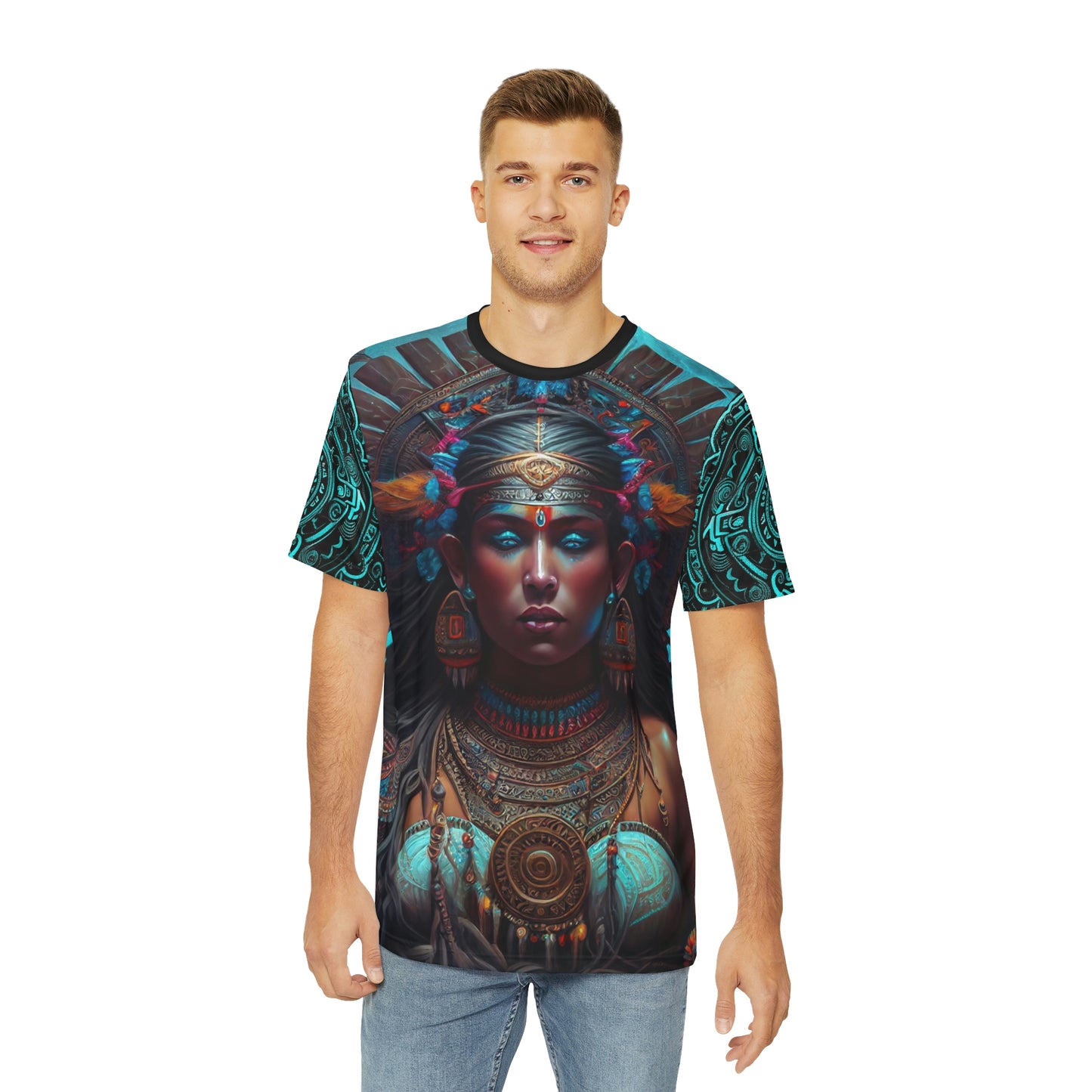 Aztec Goddess Meztli T-Shirt | Men's Printed Polyester Tee | Short Sleeve T-Shirt for Man