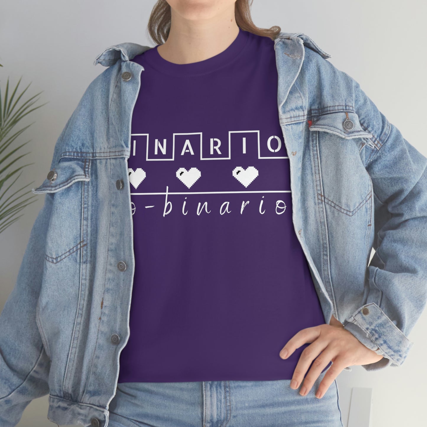 Binario - No Binario Short Sleeve Tee | Unisex Heavy Cotton T-Shirt | Playera de Algodón