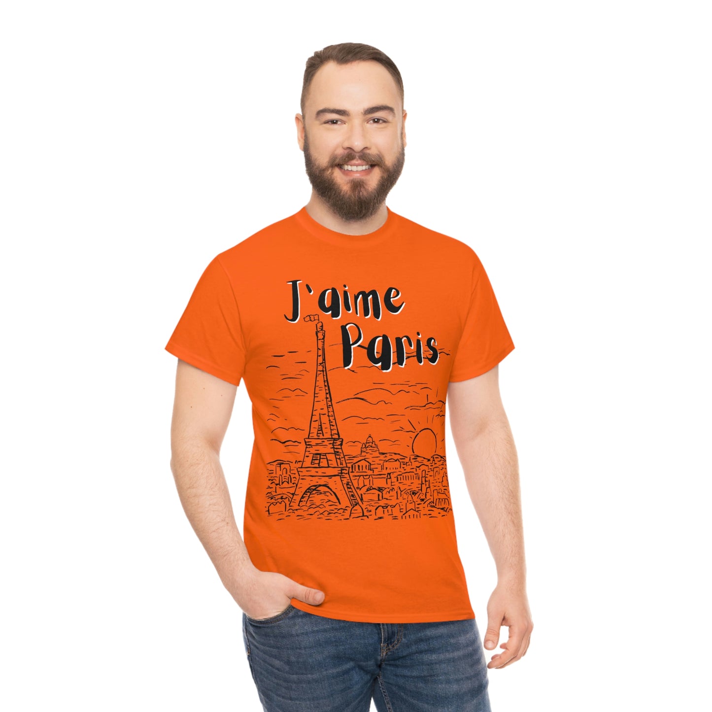 J'aime Paris Short Sleeve Tee | Unisex Heavy Cotton T-Shirt | Playera de Algodón | I love Paris T-shirt