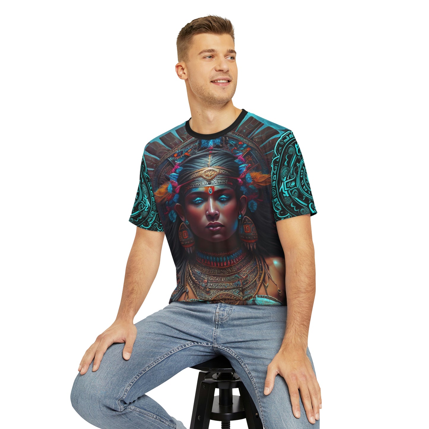 Aztec Goddess Meztli T-Shirt | Men's Printed Polyester Tee | Short Sleeve T-Shirt for Man