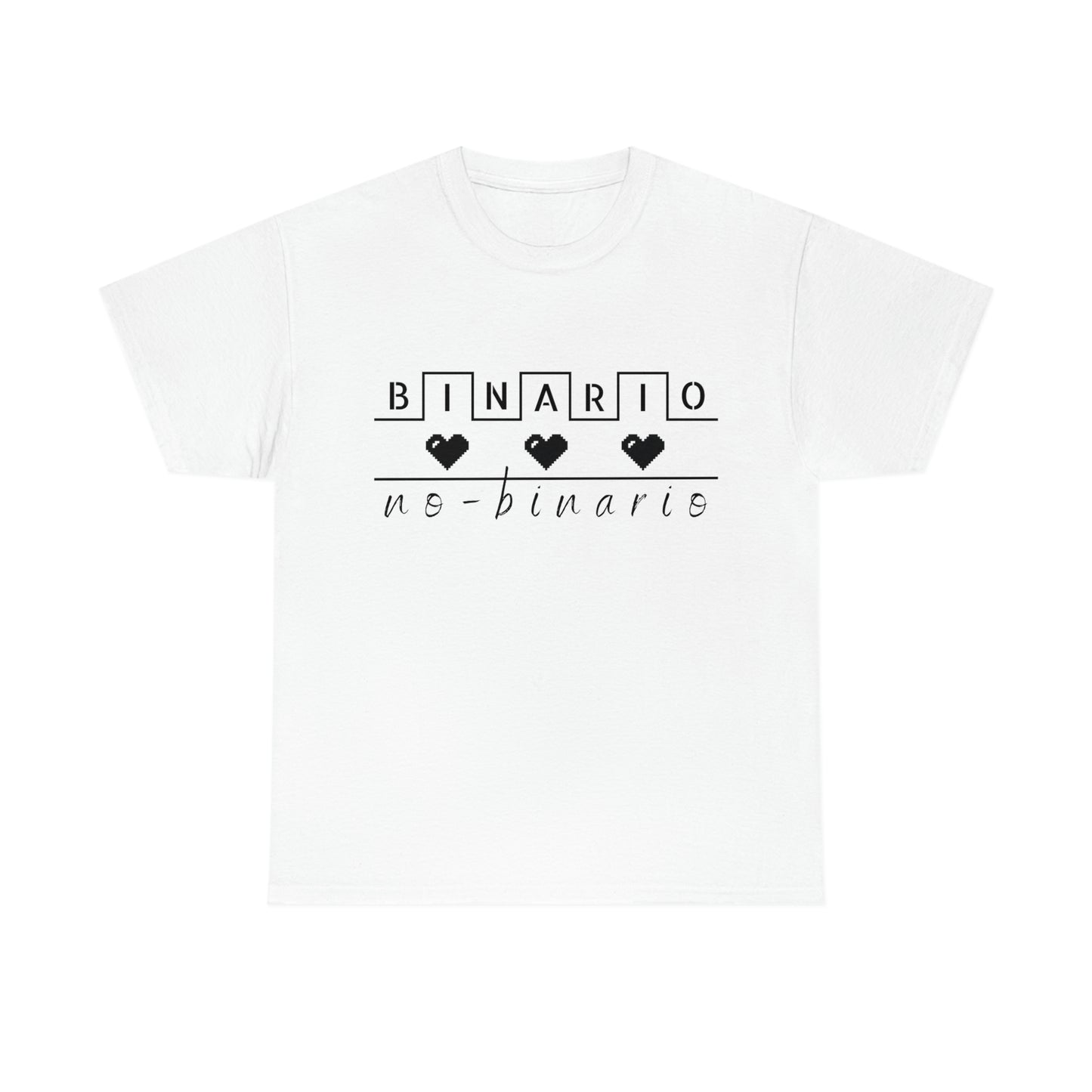 Binario - No Binario Short Sleeve Tee | Unisex Heavy Cotton T-Shirt | Playera de Algodón