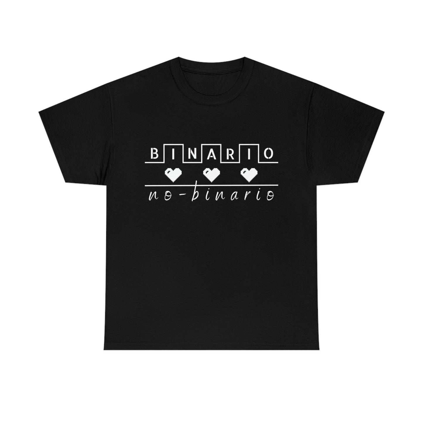 Binario - No Binario Short Sleeve Tee | Unisex Heavy Cotton T-Shirt | Playera de Algodón