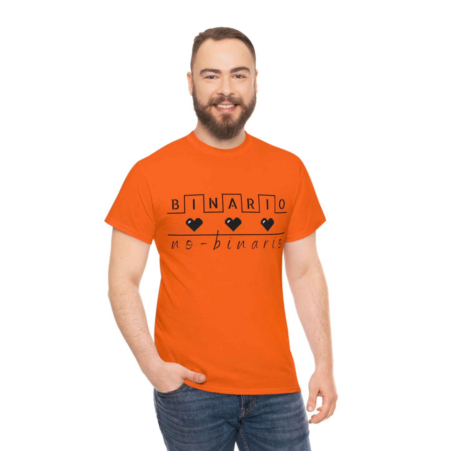 Binario - No Binario Short Sleeve Tee | Unisex Heavy Cotton T-Shirt | Playera de Algodón