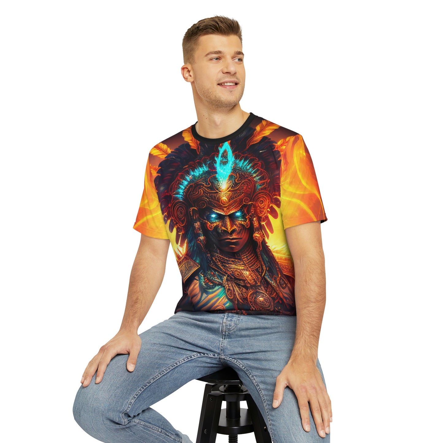 Aztec God Tonatiuh T-Shirt | Men's Printed Polyester Tee | Short Sleeve T-Shirt for Man