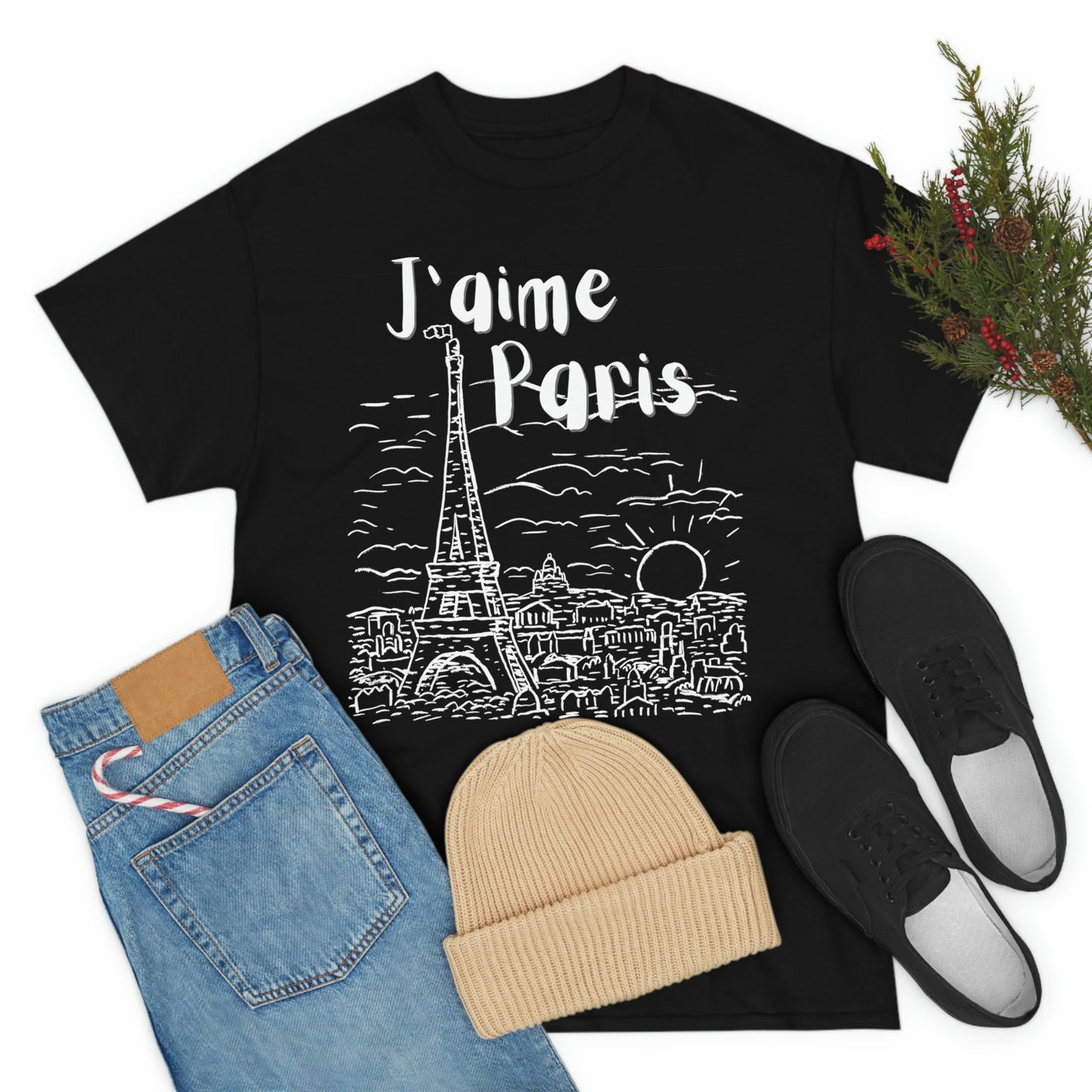 J'aime Paris Short Sleeve Tee | Unisex Heavy Cotton T-Shirt | Playera de Algodón | I love Paris T-shirt