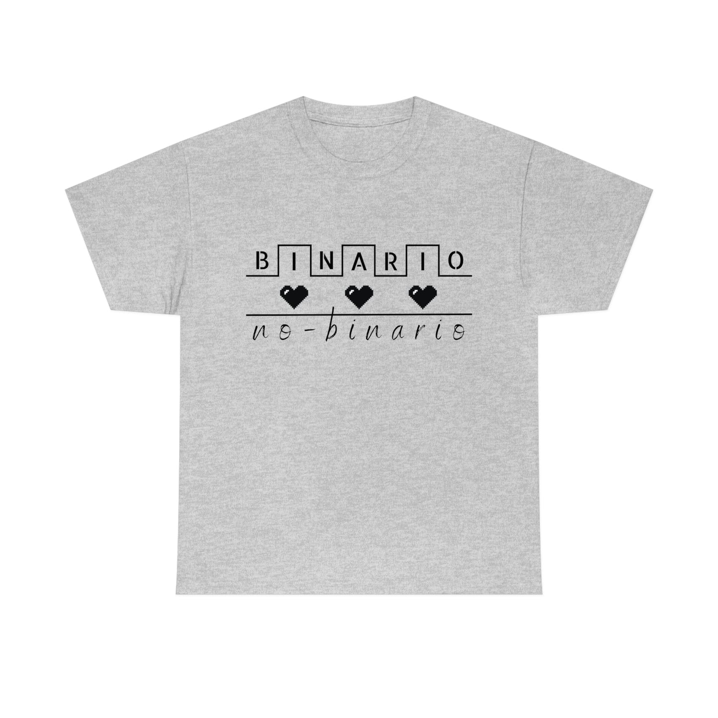 Binario - No Binario Short Sleeve Tee | Unisex Heavy Cotton T-Shirt | Playera de Algodón