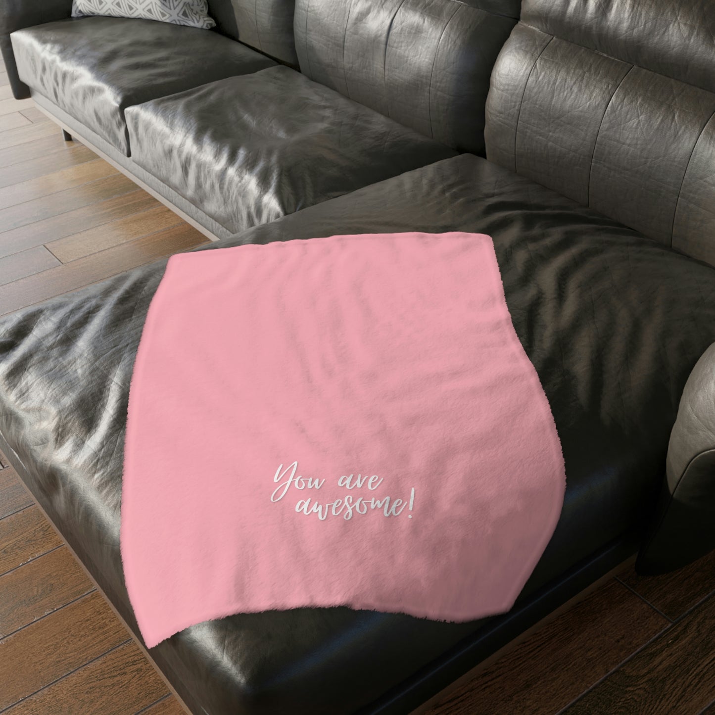 Unicorn "You are awesome!" Velveteen Minky Blanket | Reversible soft warm blanket