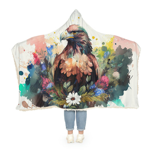 Watercolor Eagle Snuggle Hooded Blanket | Cobija con Gorro y Diseño de Aguila