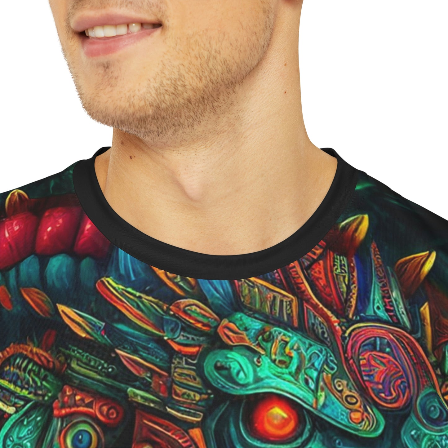 Quetzalcoatl: Aztec God of Life - The Feathered Serpent T-Shirt | Short Sleeve T-Shirt for Men | Printed Polyester Tee