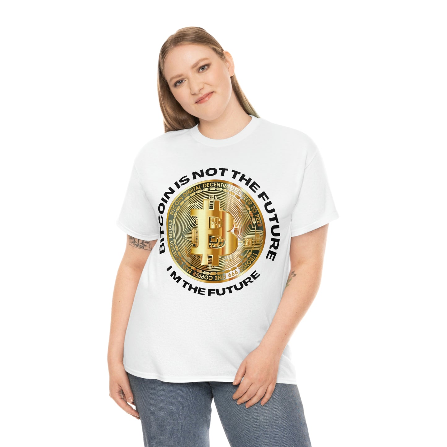 Bitcoin Is Not The Future Short Sleeve Tee | Unisex Heavy Cotton T-Shirt | Playera de Algodón