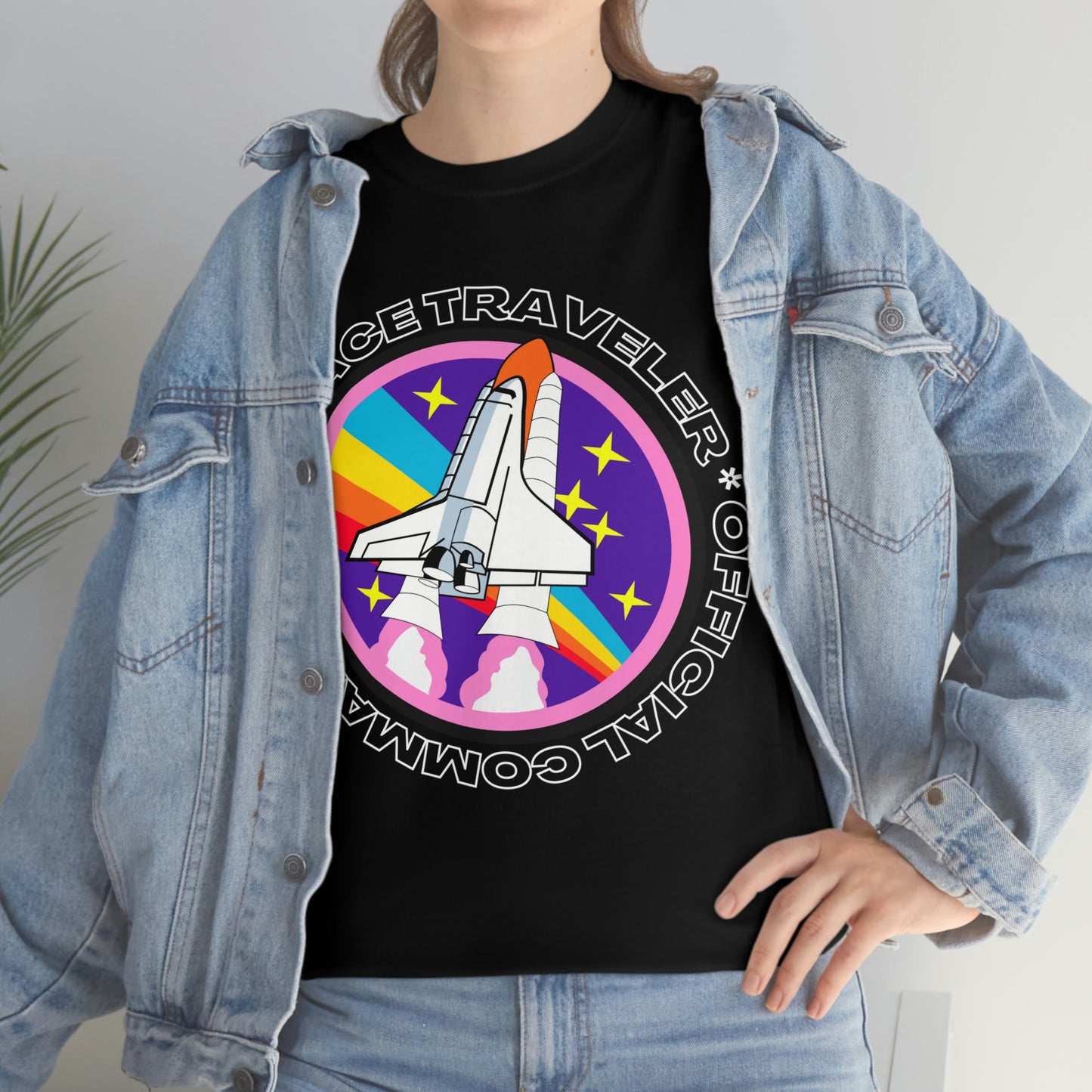 Space Traveler Commander Short Sleeve Tee | Unisex Heavy Cotton T-Shirt | Playera de Algodón | Rocketship T-shirt