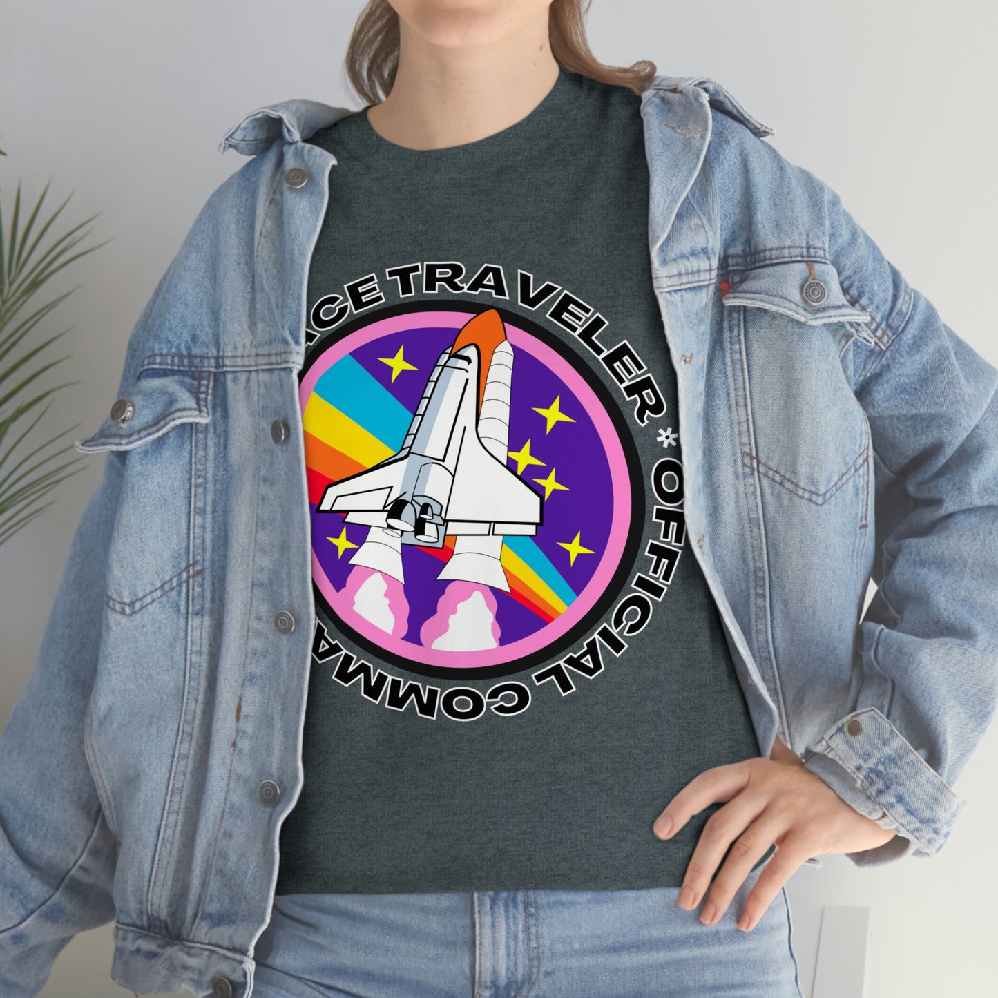 Space Traveler Commander Short Sleeve Tee | Unisex Heavy Cotton T-Shirt | Playera de Algodón | Rocketship T-shirt