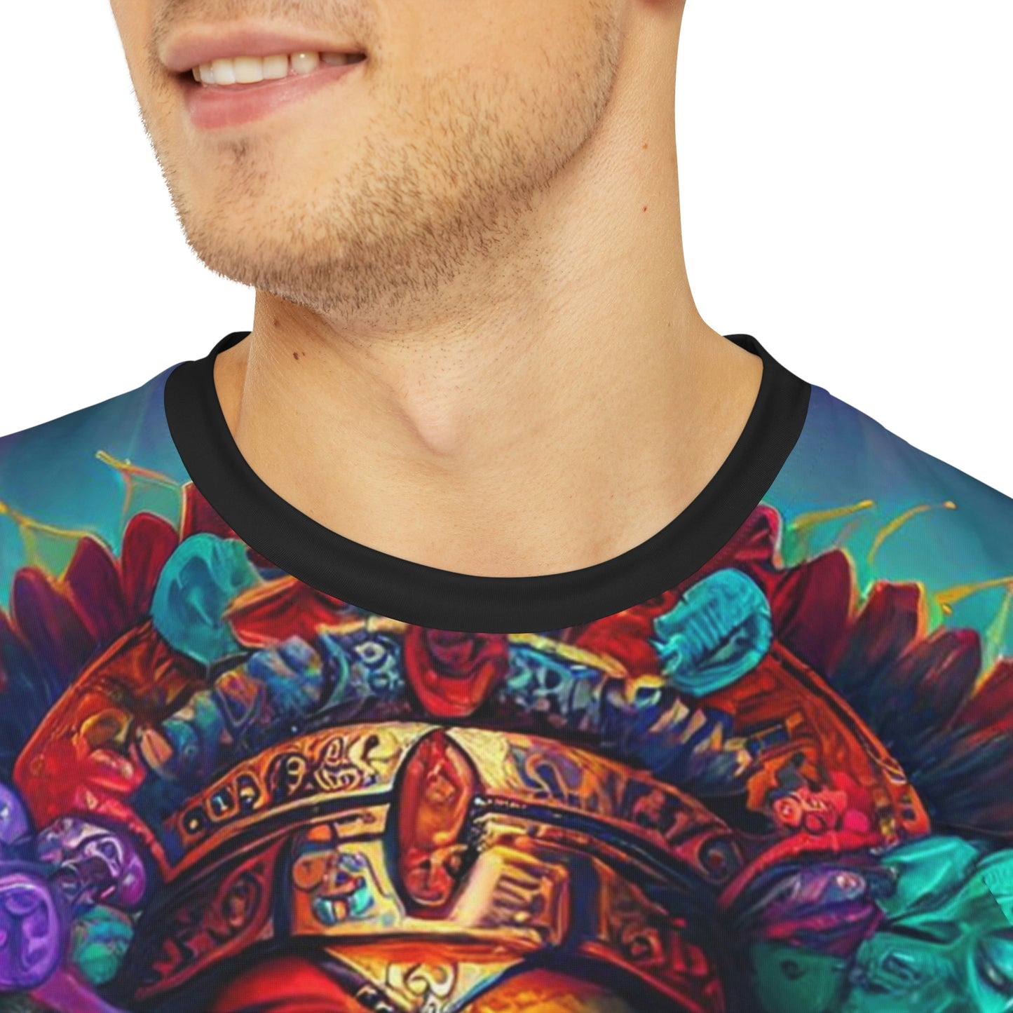 Coatlicue Aztec Mother of Gods T-Shirt | Men's Printed Polyester Tee | Short Sleeve T-Shirt for Man