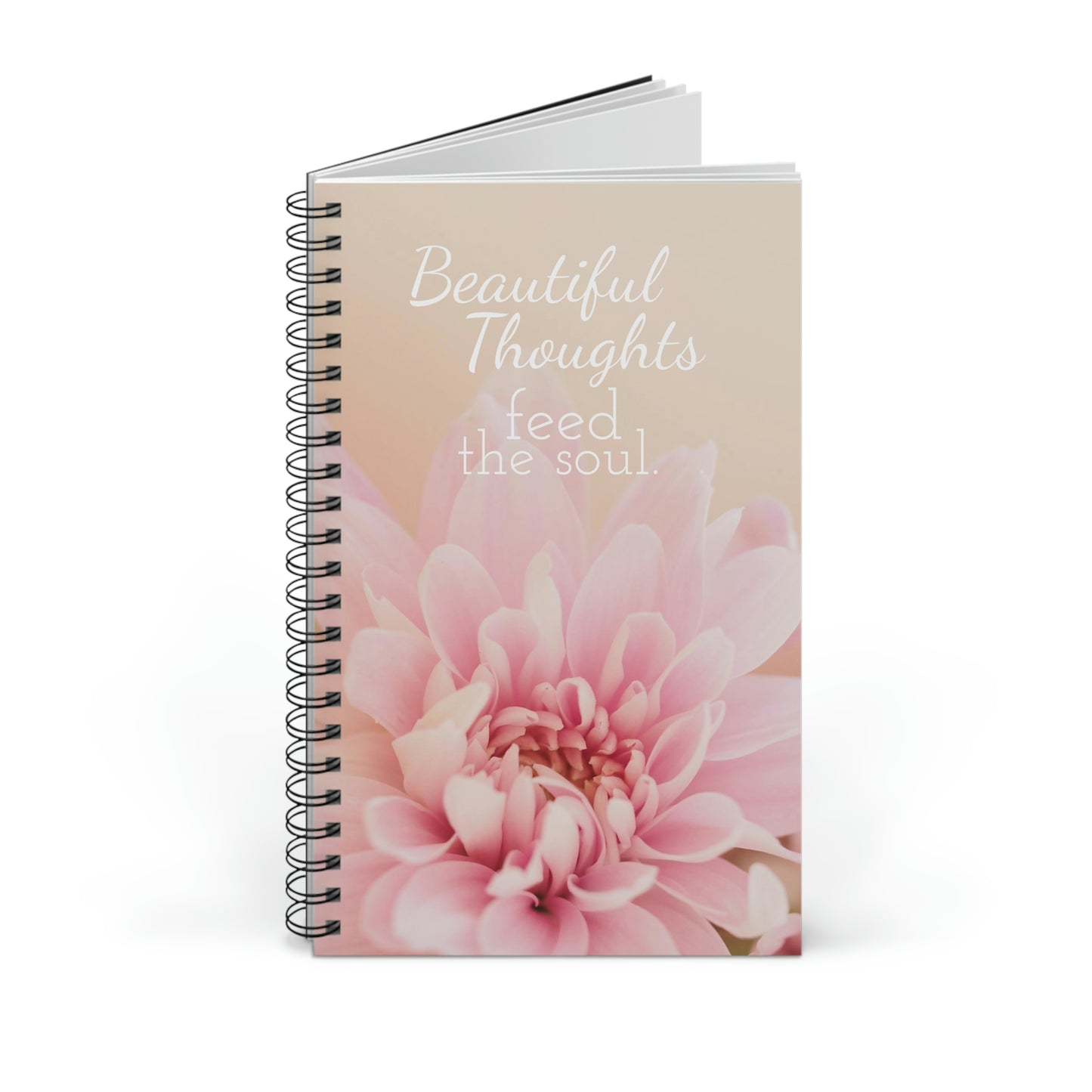 Pink Coral Dahlia Flower Spiral Journal | Inspiring Love Journal | Blank, Dot Grid, Lined or Task Journal Book | Notebook