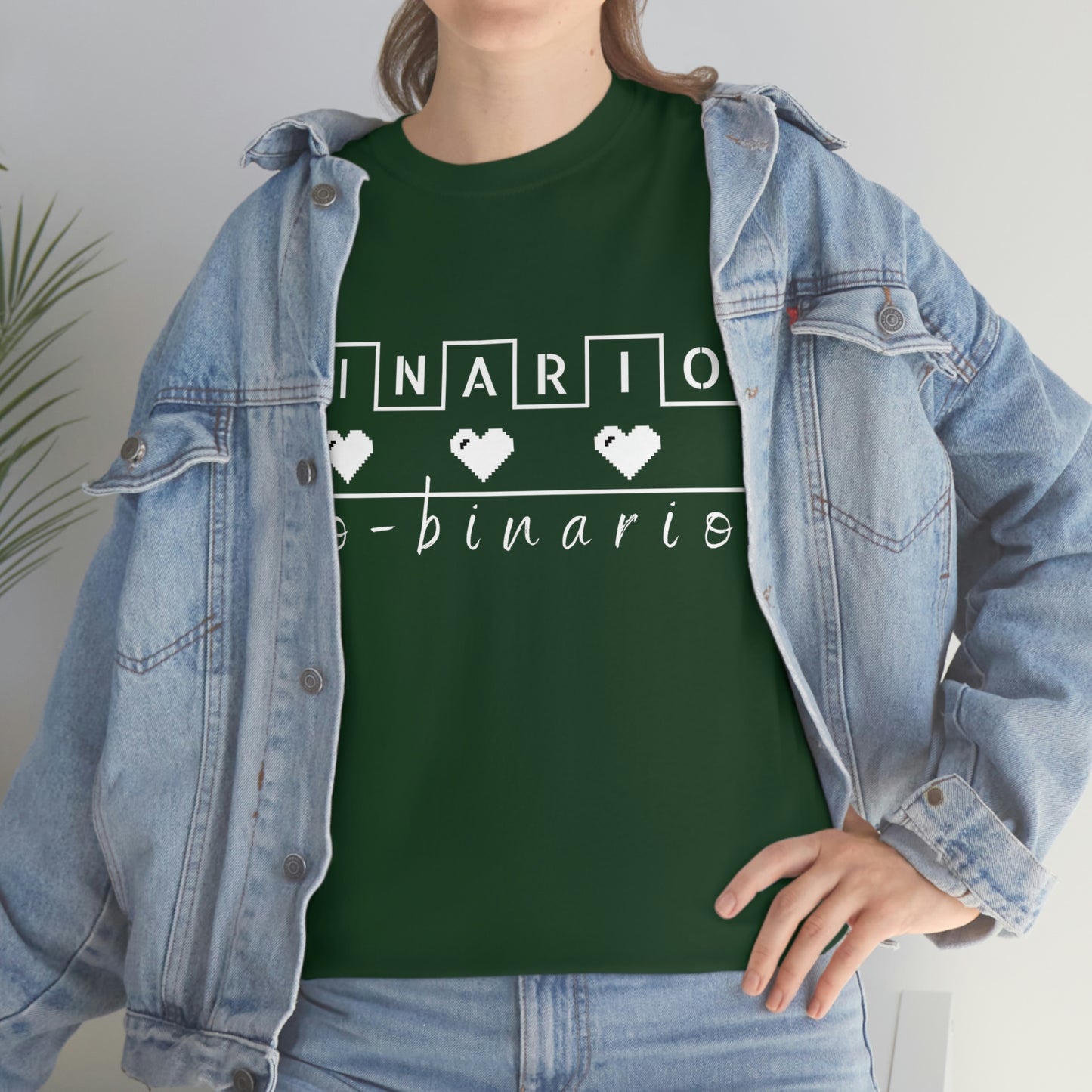 Binario - No Binario Short Sleeve Tee | Unisex Heavy Cotton T-Shirt | Playera de Algodón