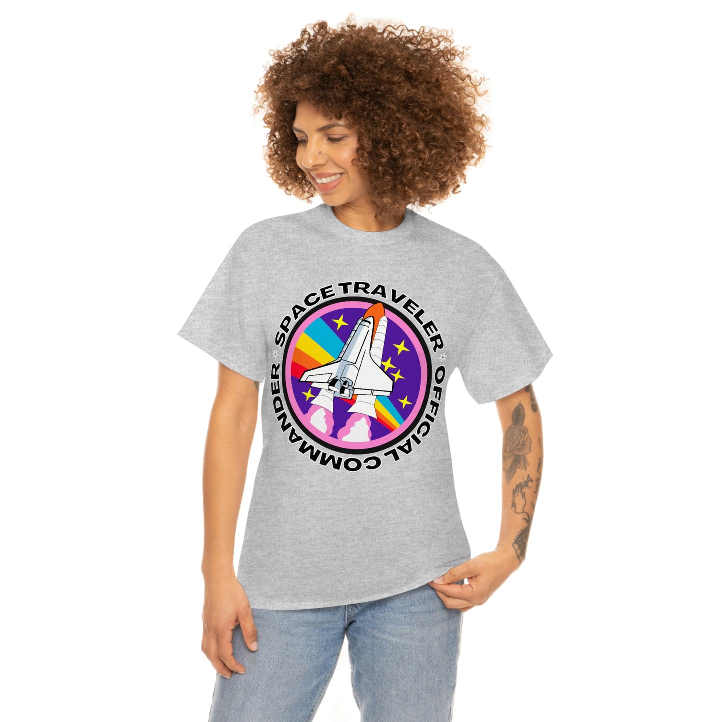 Space Traveler Commander Short Sleeve Tee | Unisex Heavy Cotton T-Shirt | Playera de Algodón | Rocketship T-shirt