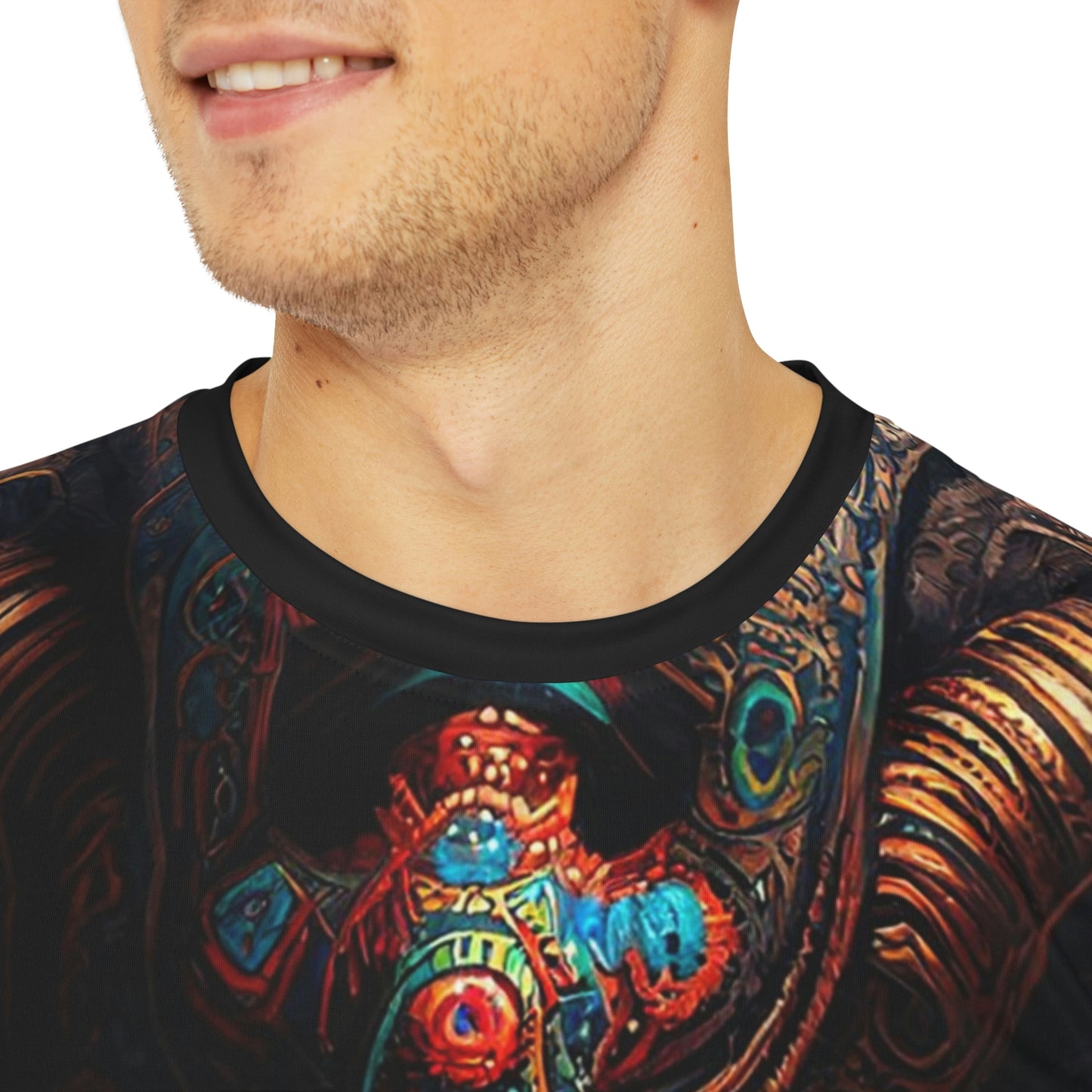 Tlaloc Aztec God of Rain T-Shirt | Short Sleeve T-Shirt for Man |  Men's Printed Polyester Tee