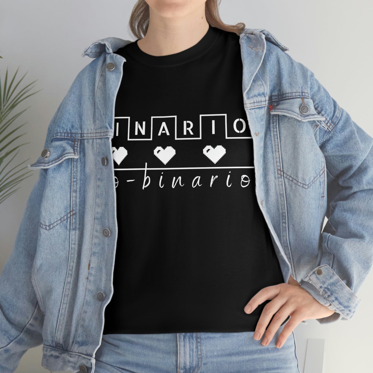 Binario - No Binario Short Sleeve Tee | Unisex Heavy Cotton T-Shirt | Playera de Algodón