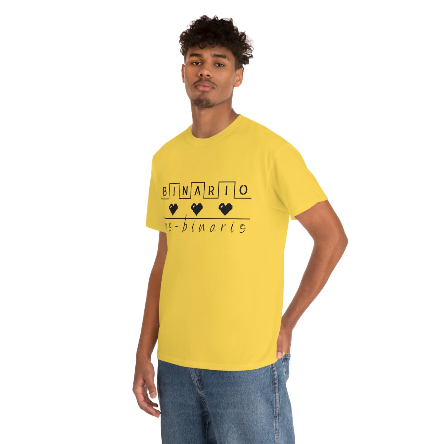 Binario - No Binario Short Sleeve Tee | Unisex Heavy Cotton T-Shirt | Playera de Algodón