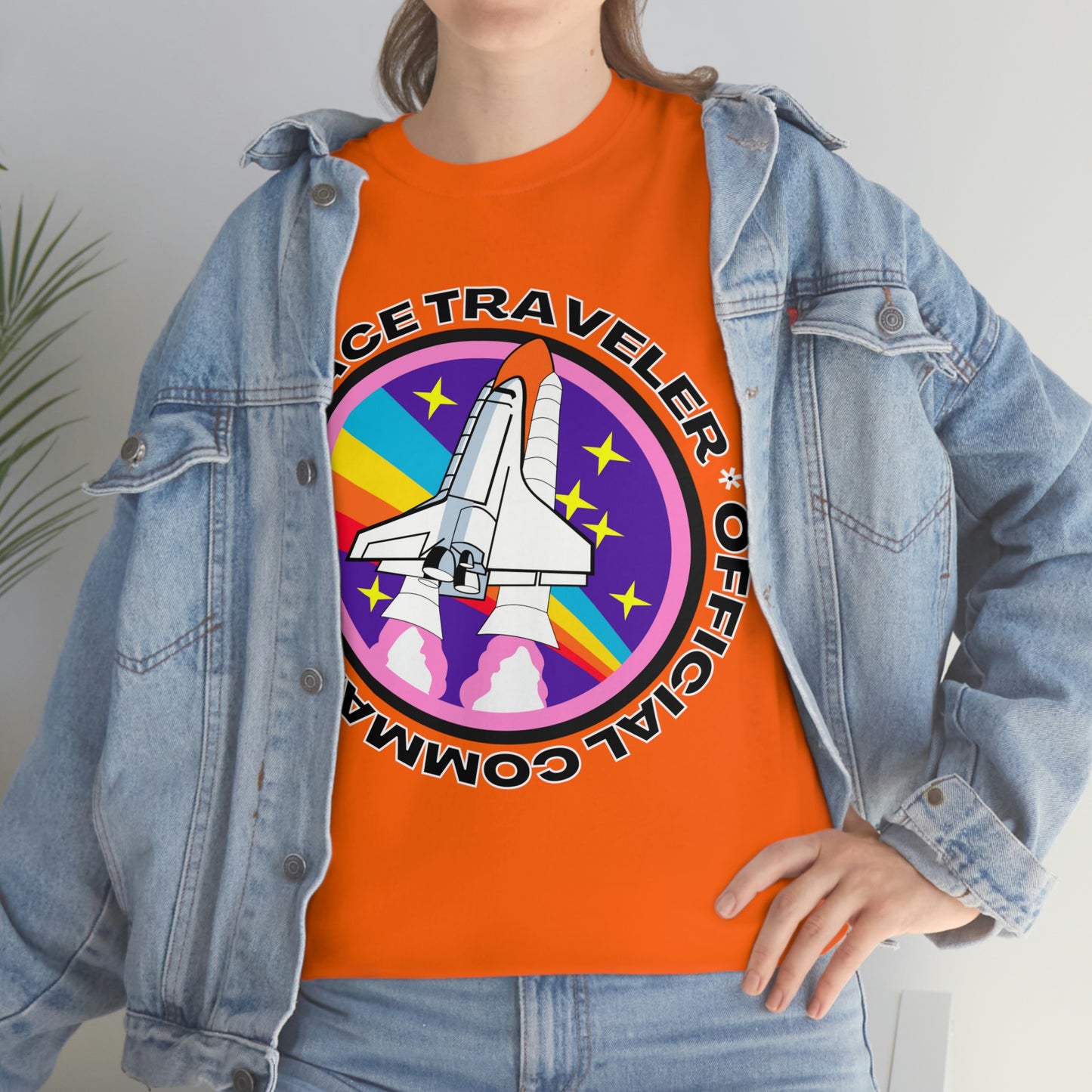 Space Traveler Commander Short Sleeve Tee | Unisex Heavy Cotton T-Shirt | Playera de Algodón | Rocketship T-shirt