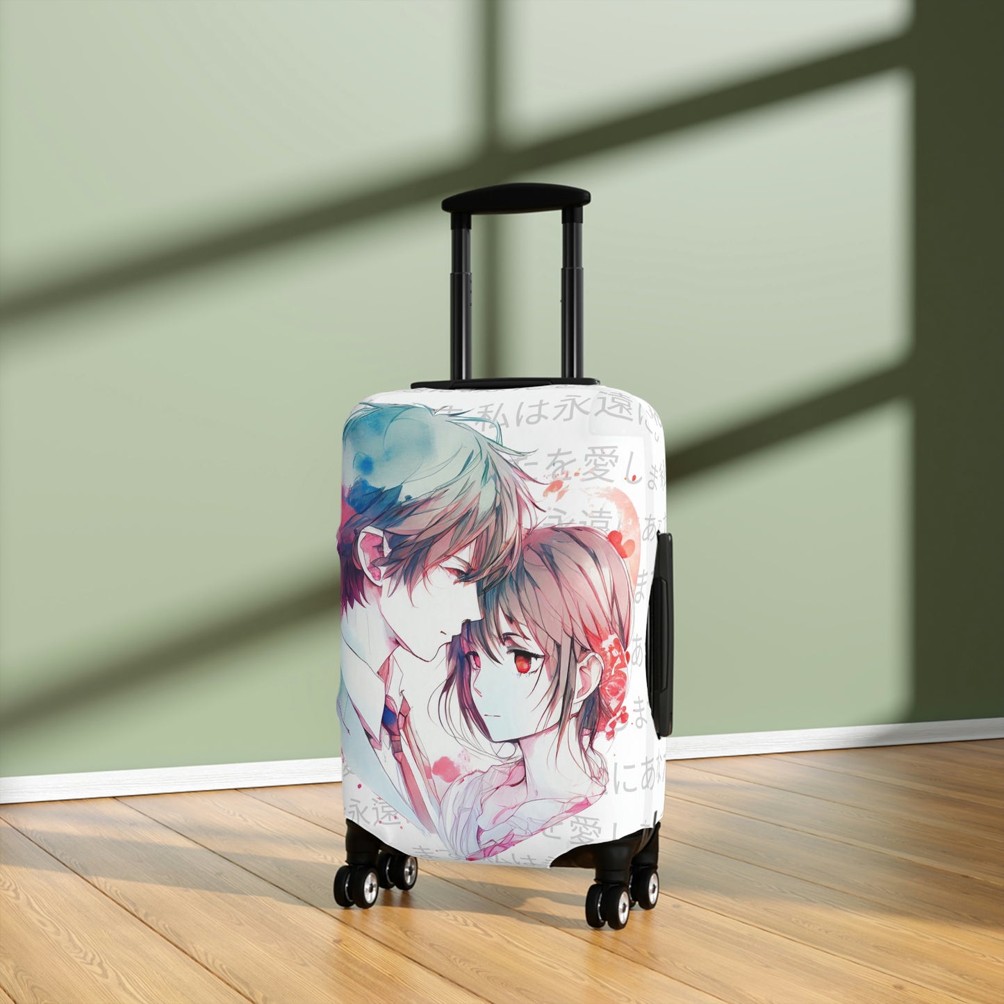 Anime Couple's Heart Luggage Cover | Elastic Cover for Luggage | Cubierta para Maletas