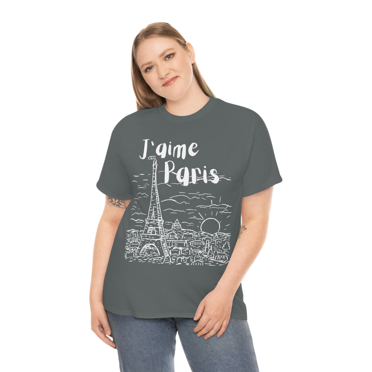 J'aime Paris Short Sleeve Tee | Unisex Heavy Cotton T-Shirt | Playera de Algodón | I love Paris T-shirt