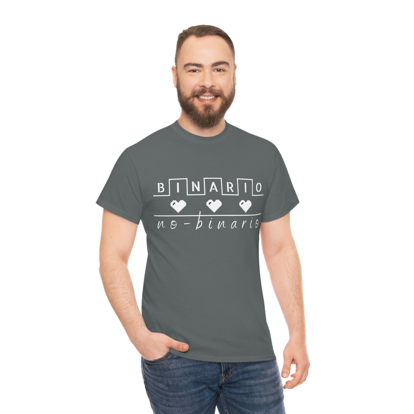 Binario - No Binario Short Sleeve Tee | Unisex Heavy Cotton T-Shirt | Playera de Algodón