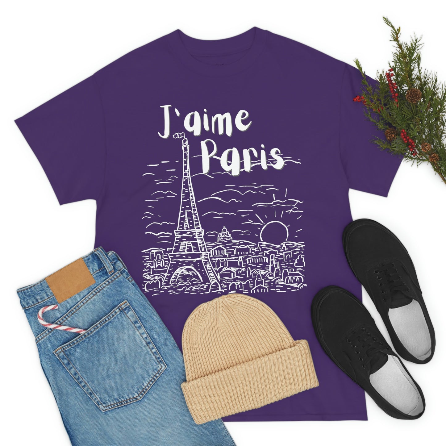 J'aime Paris Short Sleeve Tee | Unisex Heavy Cotton T-Shirt | Playera de Algodón | I love Paris T-shirt