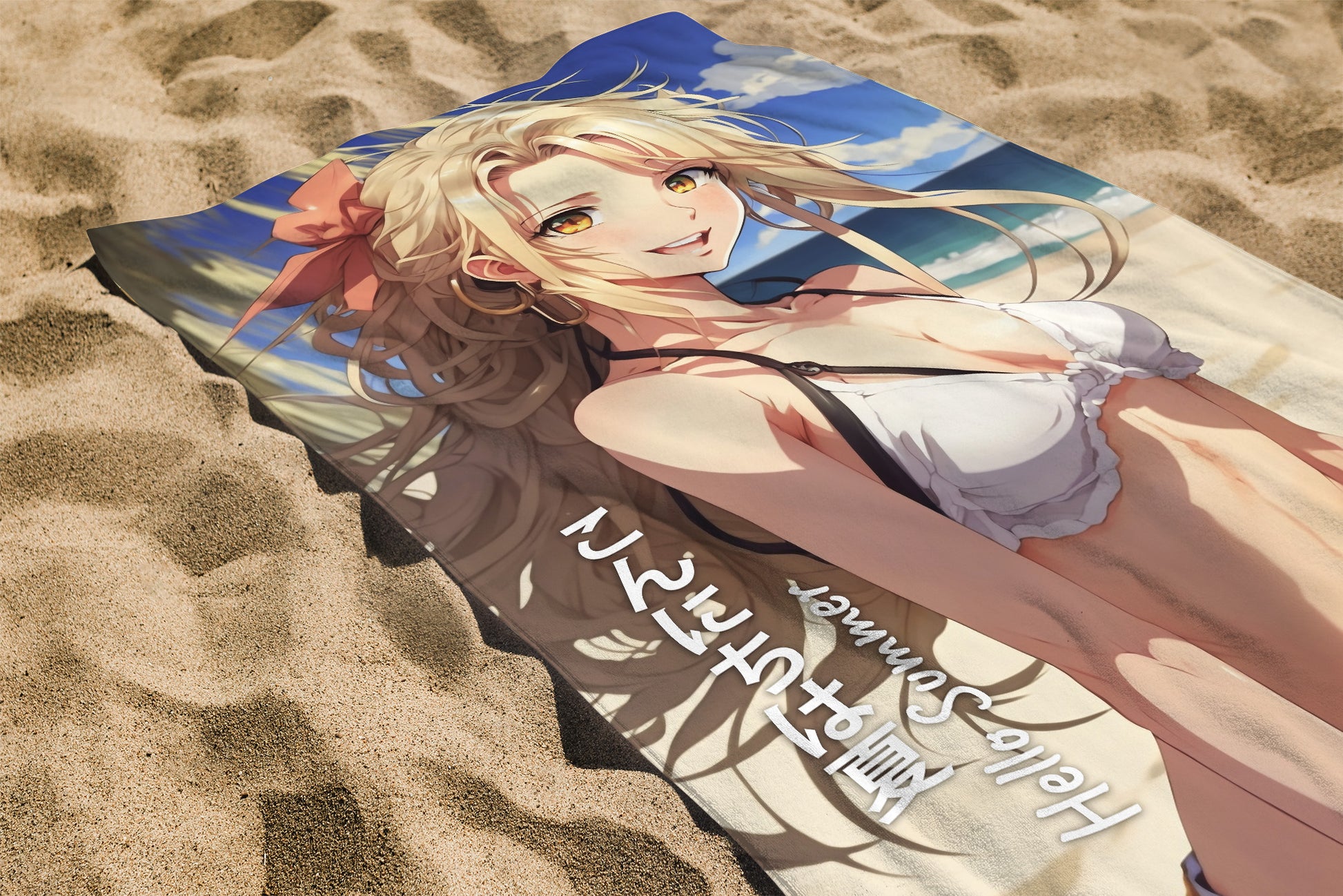 Summer Beach Towel: Sexy Anime Girl on the Beach | Absorbent Cotton-Po –  ROKA Shop