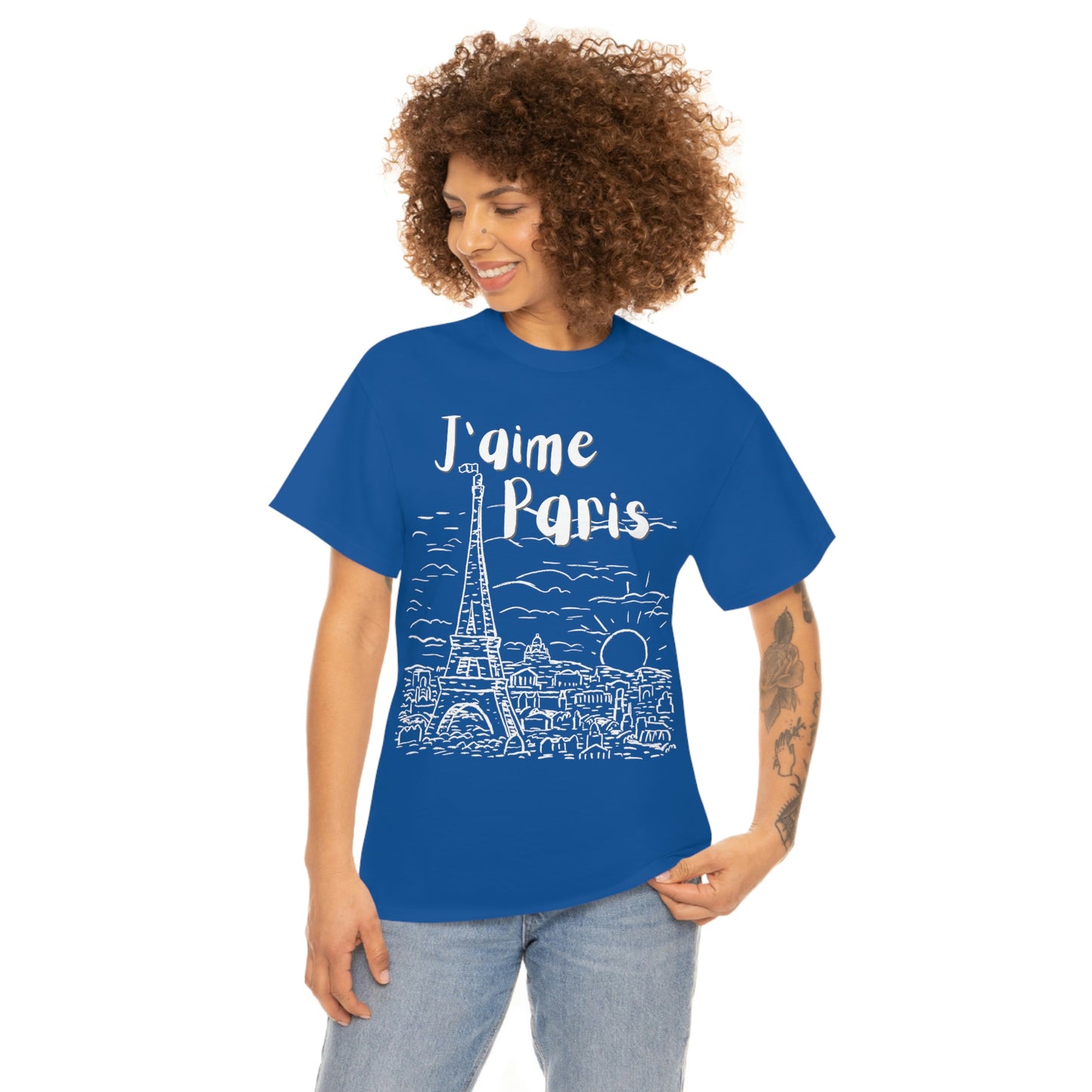 J'aime Paris Short Sleeve Tee | Unisex Heavy Cotton T-Shirt | Playera de Algodón | I love Paris T-shirt