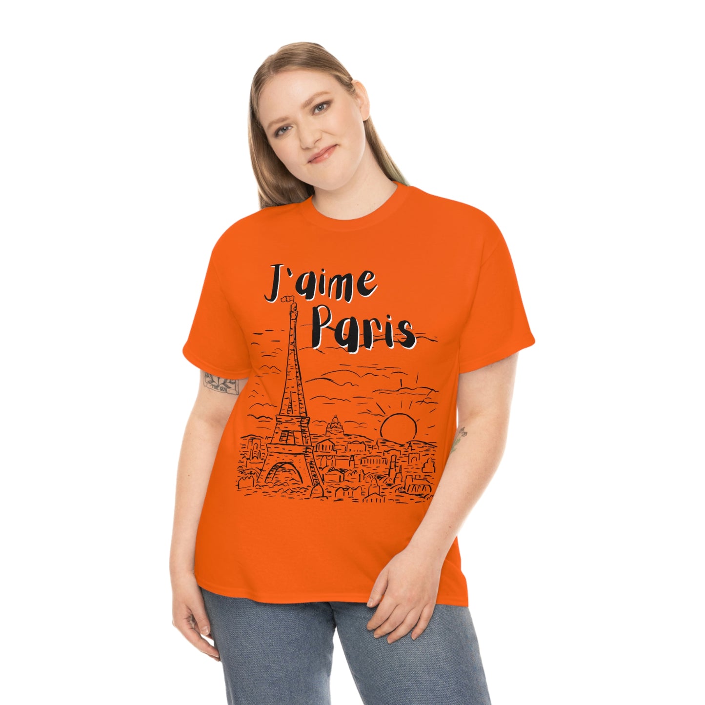 J'aime Paris Short Sleeve Tee | Unisex Heavy Cotton T-Shirt | Playera de Algodón | I love Paris T-shirt