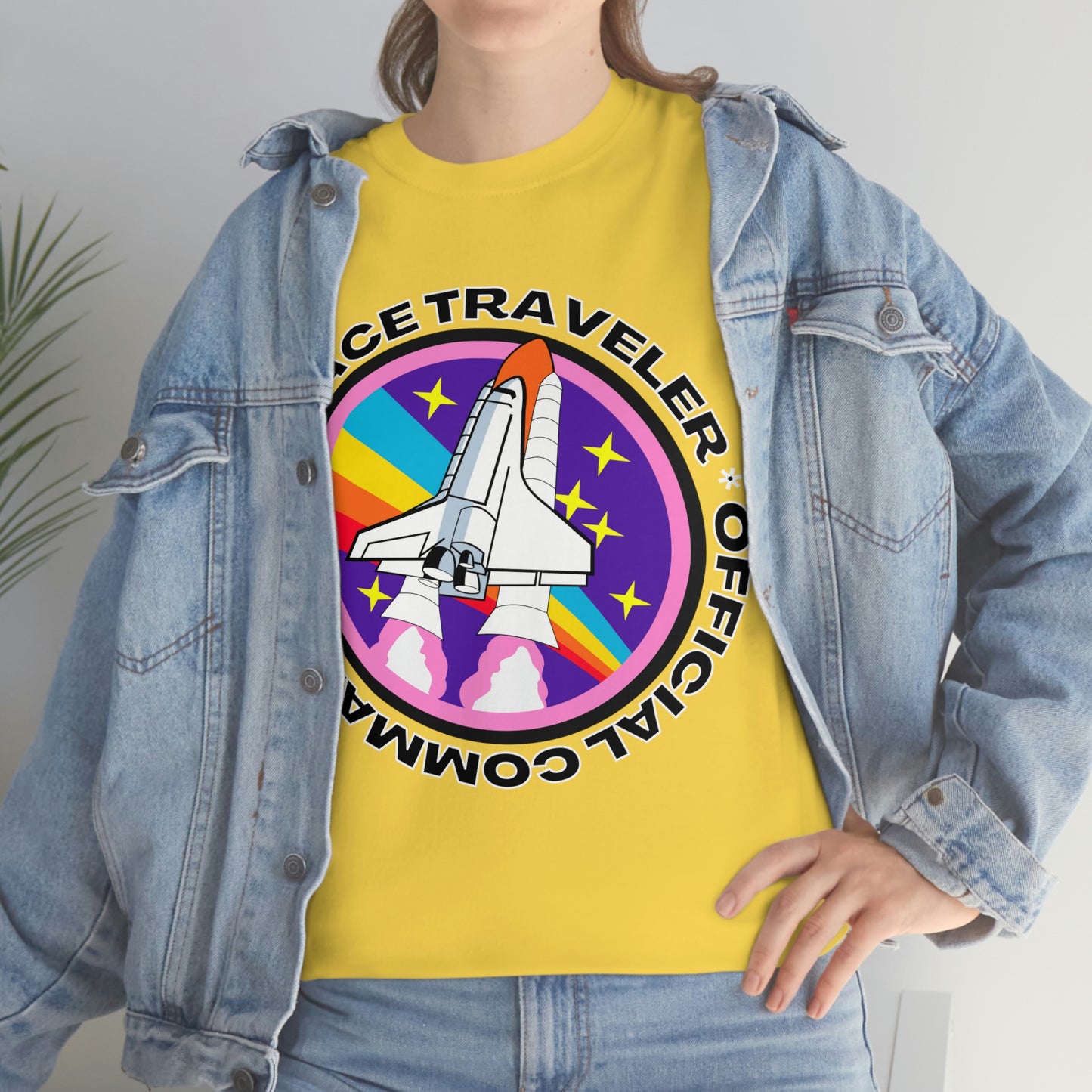 Space Traveler Commander Short Sleeve Tee | Unisex Heavy Cotton T-Shirt | Playera de Algodón | Rocketship T-shirt