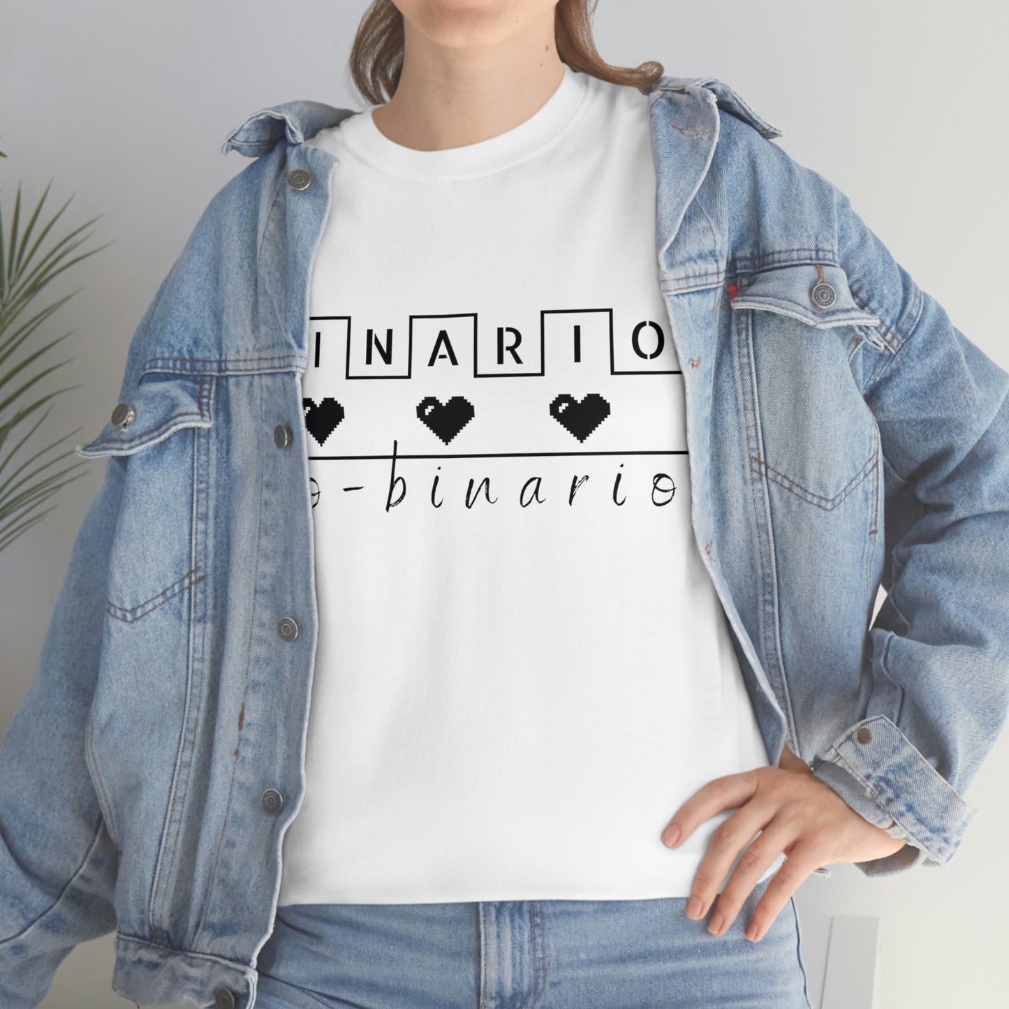 Binario - No Binario Short Sleeve Tee | Unisex Heavy Cotton T-Shirt | Playera de Algodón