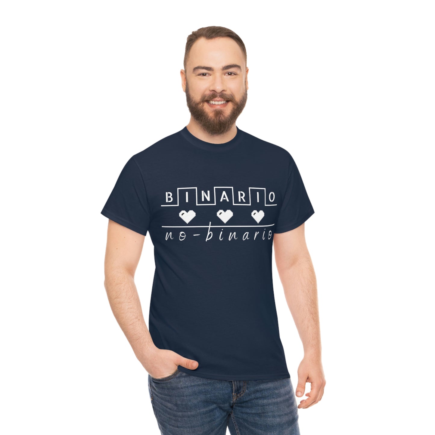 Binario - No Binario Short Sleeve Tee | Unisex Heavy Cotton T-Shirt | Playera de Algodón