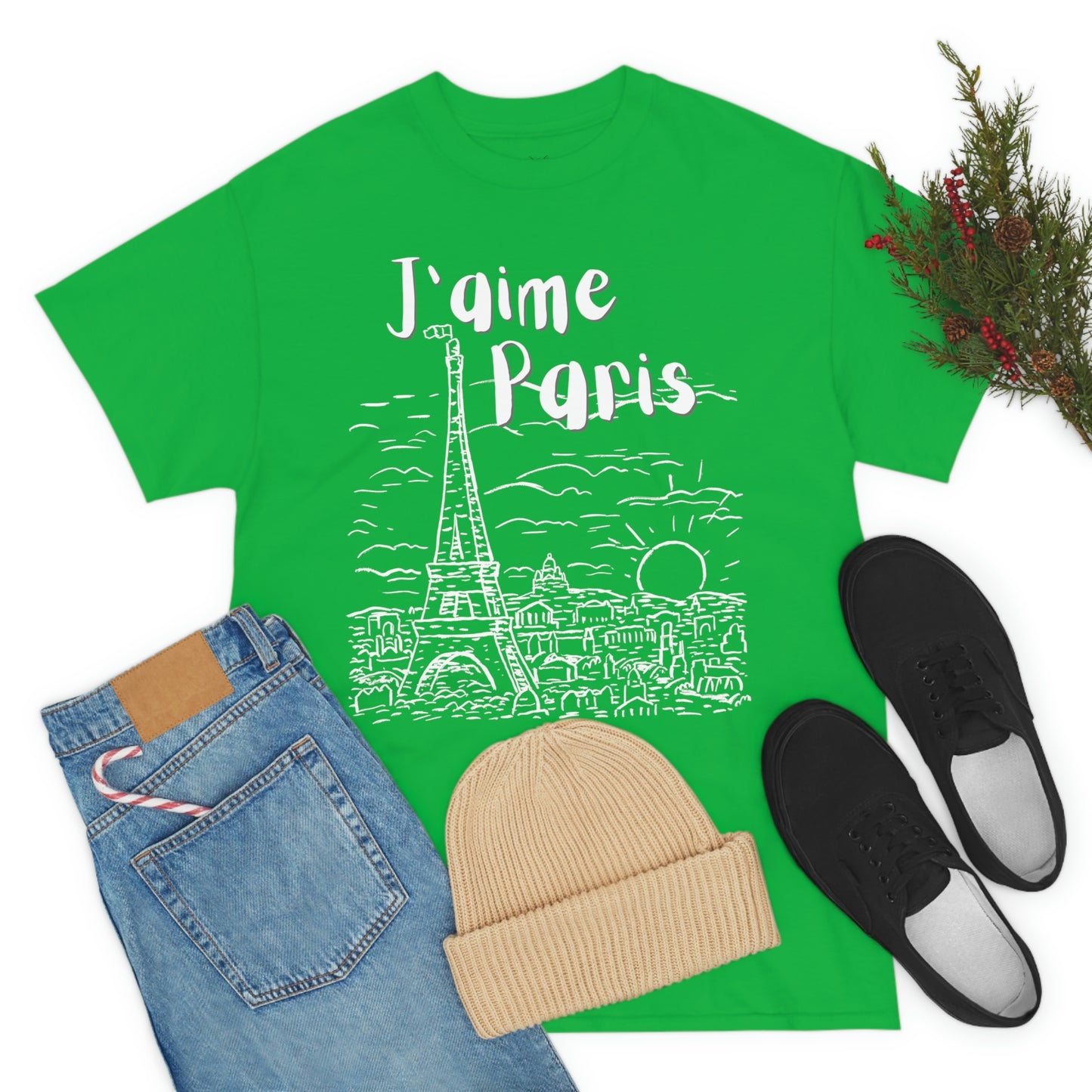 J'aime Paris Short Sleeve Tee | Unisex Heavy Cotton T-Shirt | Playera de Algodón | I love Paris T-shirt