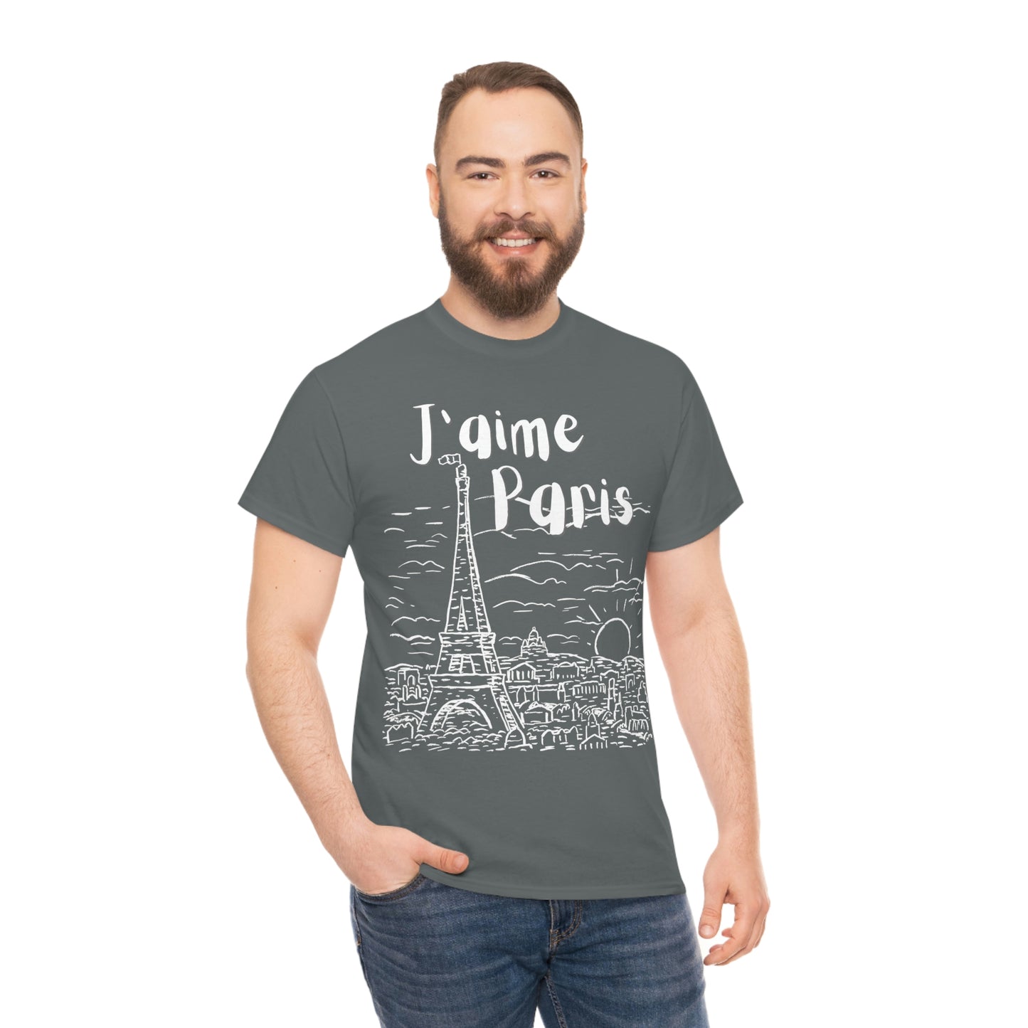 J'aime Paris Short Sleeve Tee | Unisex Heavy Cotton T-Shirt | Playera de Algodón | I love Paris T-shirt