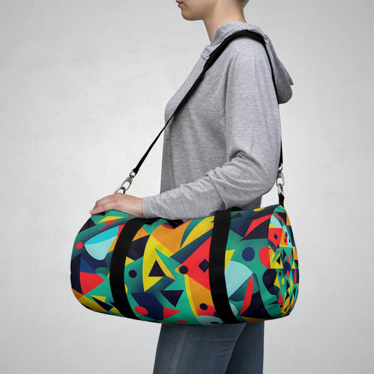 Duffel Bag | Multi-color Geometric Shapes Duffel Bag | Gym Bag | Carry-on or Personal Bag | Unisex Fitness Yoga Bag