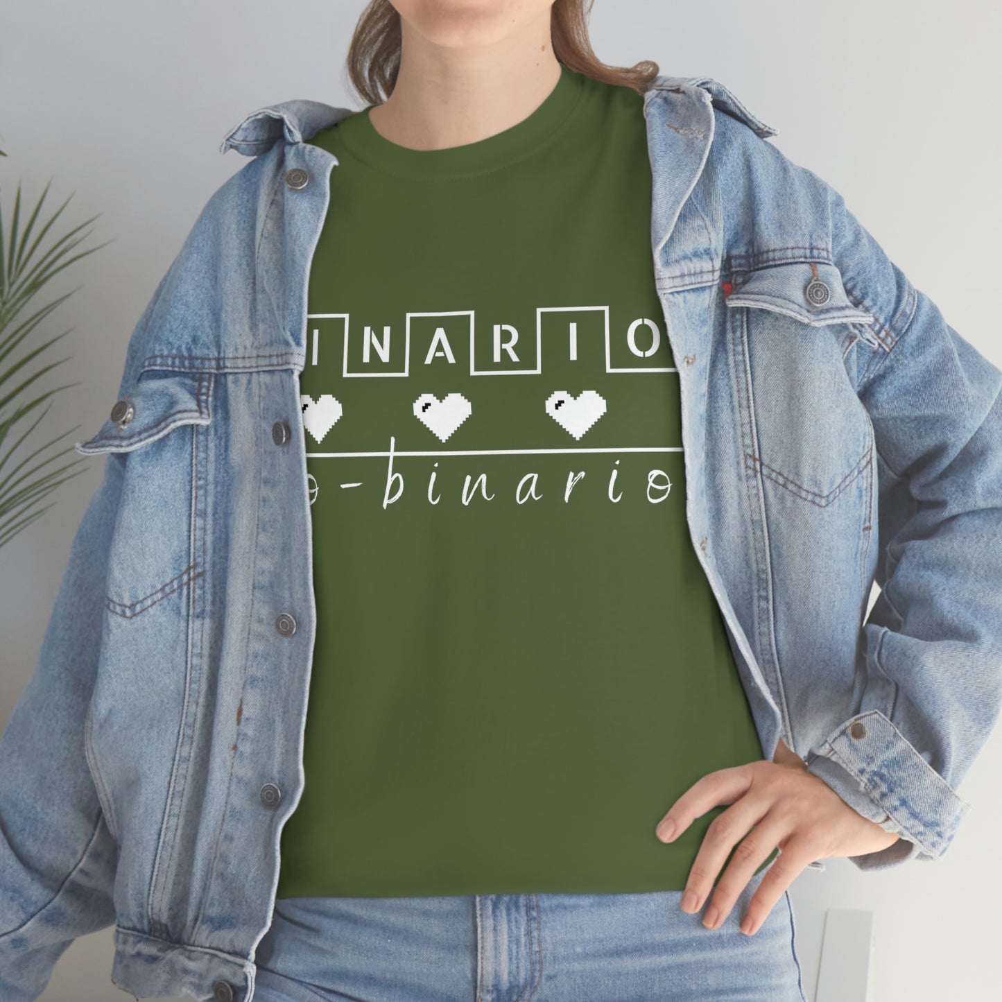 Binario - No Binario Short Sleeve Tee | Unisex Heavy Cotton T-Shirt | Playera de Algodón