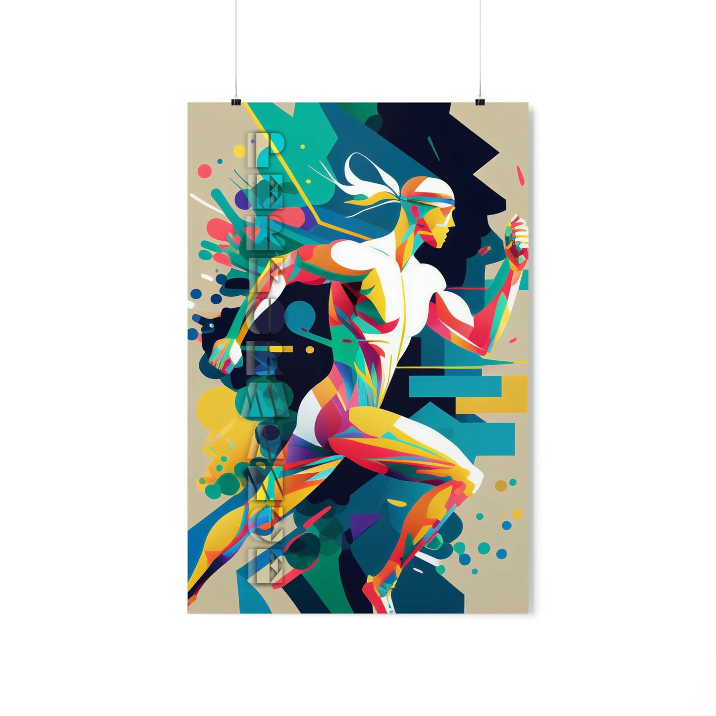 Performance Runner Premium Matte Posters | Abstract Runner Poster | Home and Business Posters