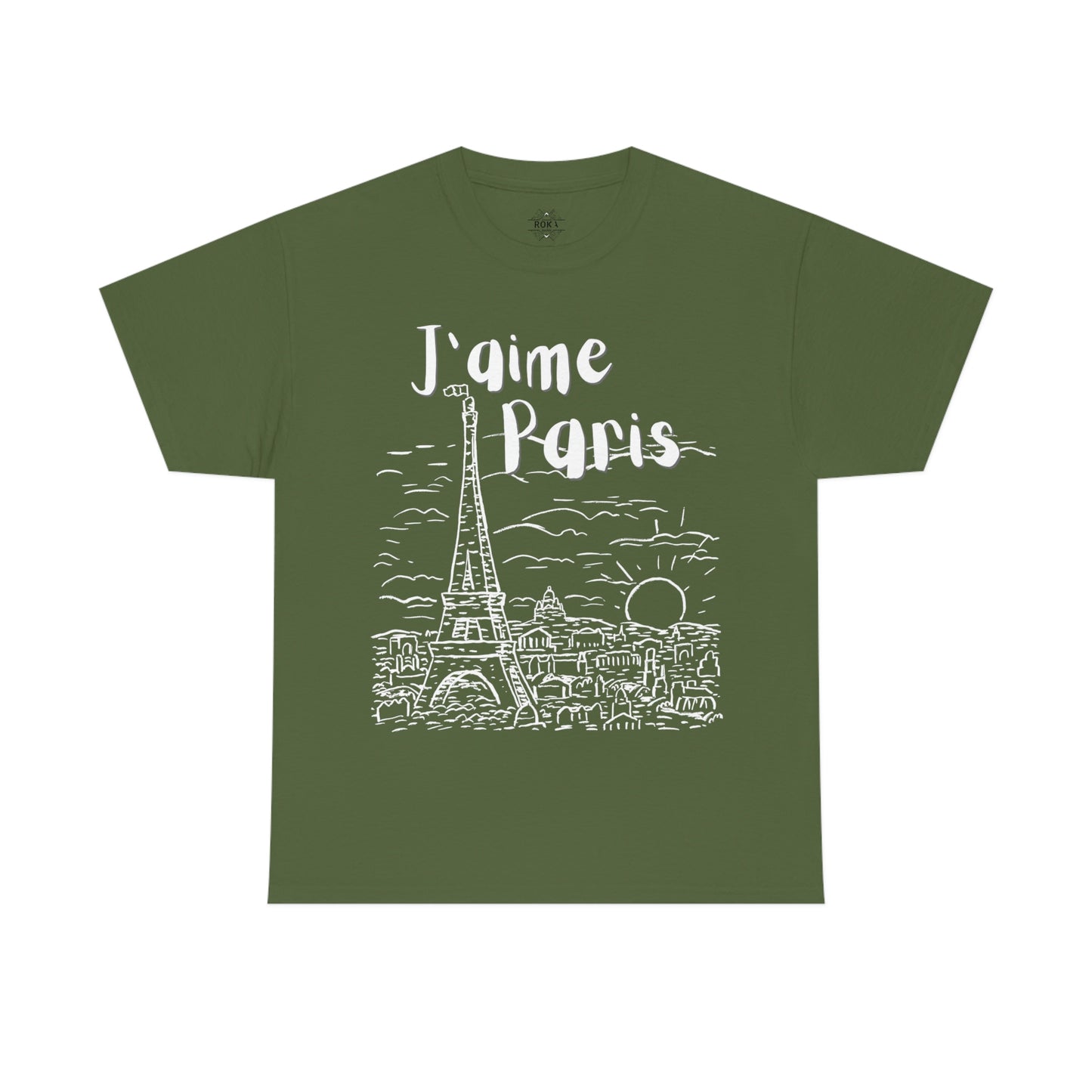 J'aime Paris Short Sleeve Tee | Unisex Heavy Cotton T-Shirt | Playera de Algodón | I love Paris T-shirt