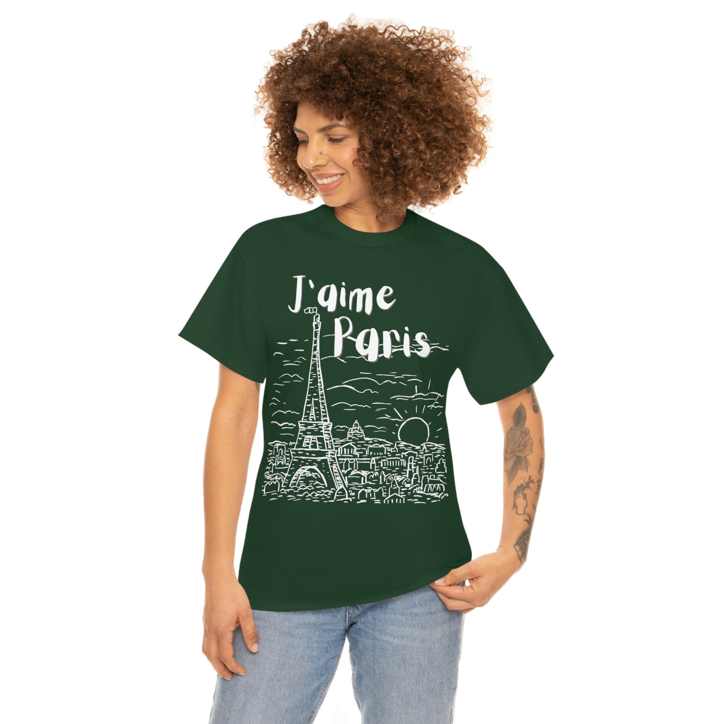 J'aime Paris Short Sleeve Tee | Unisex Heavy Cotton T-Shirt | Playera de Algodón | I love Paris T-shirt