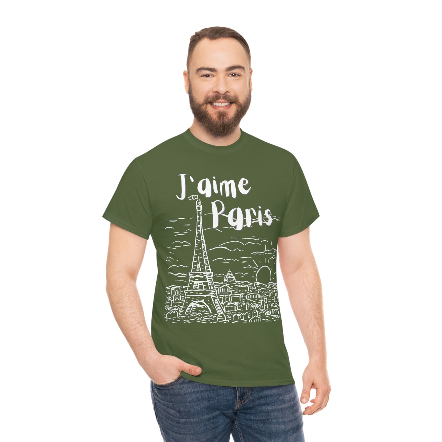 J'aime Paris Short Sleeve Tee | Unisex Heavy Cotton T-Shirt | Playera de Algodón | I love Paris T-shirt