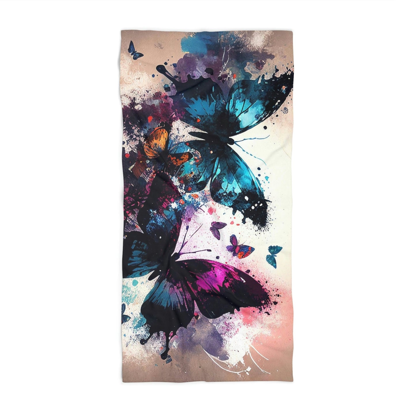 Butterfly Bliss: Soft & Absorbent 50/50 Poly-Cotton Beach Towel