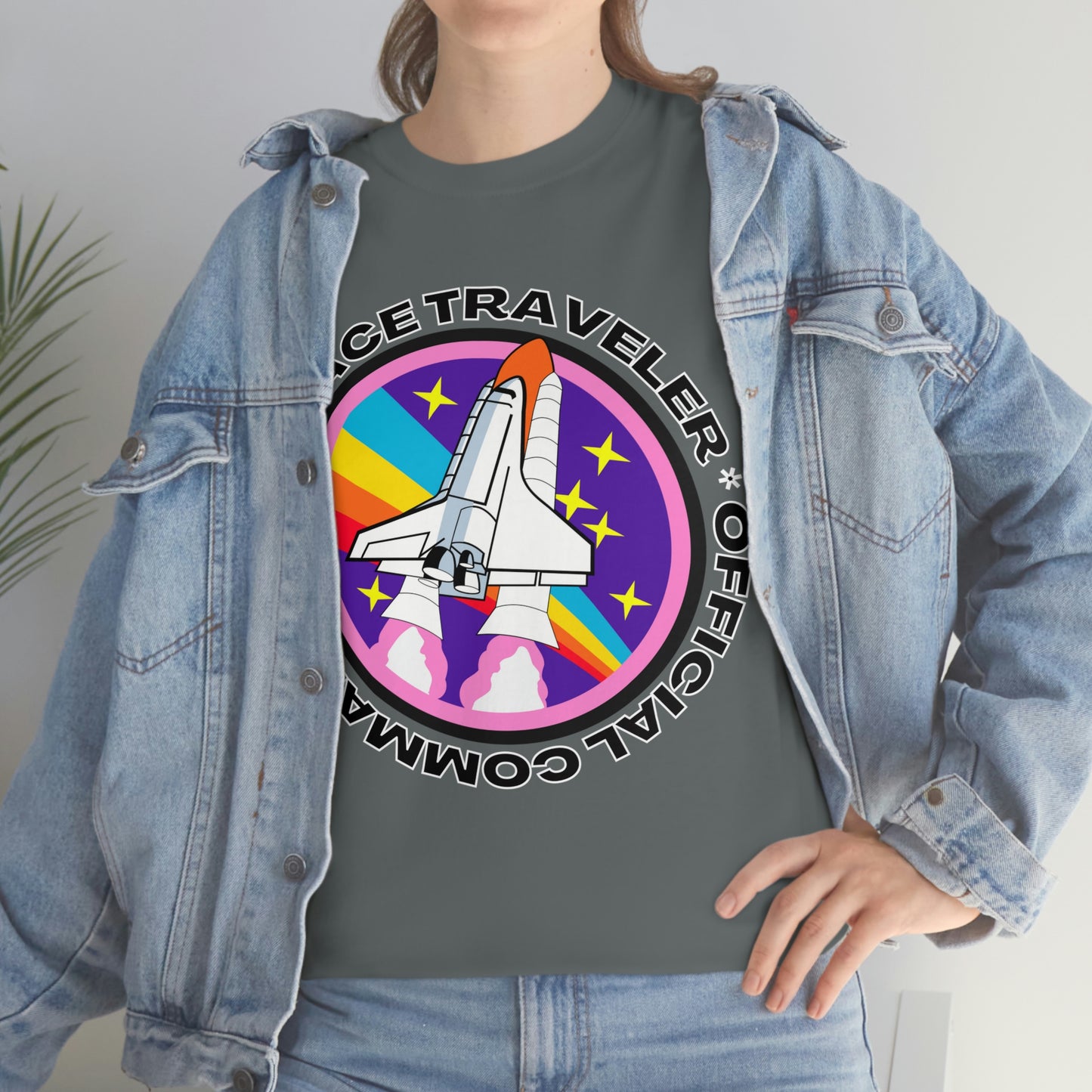 Space Traveler Commander Short Sleeve Tee | Unisex Heavy Cotton T-Shirt | Playera de Algodón | Rocketship T-shirt