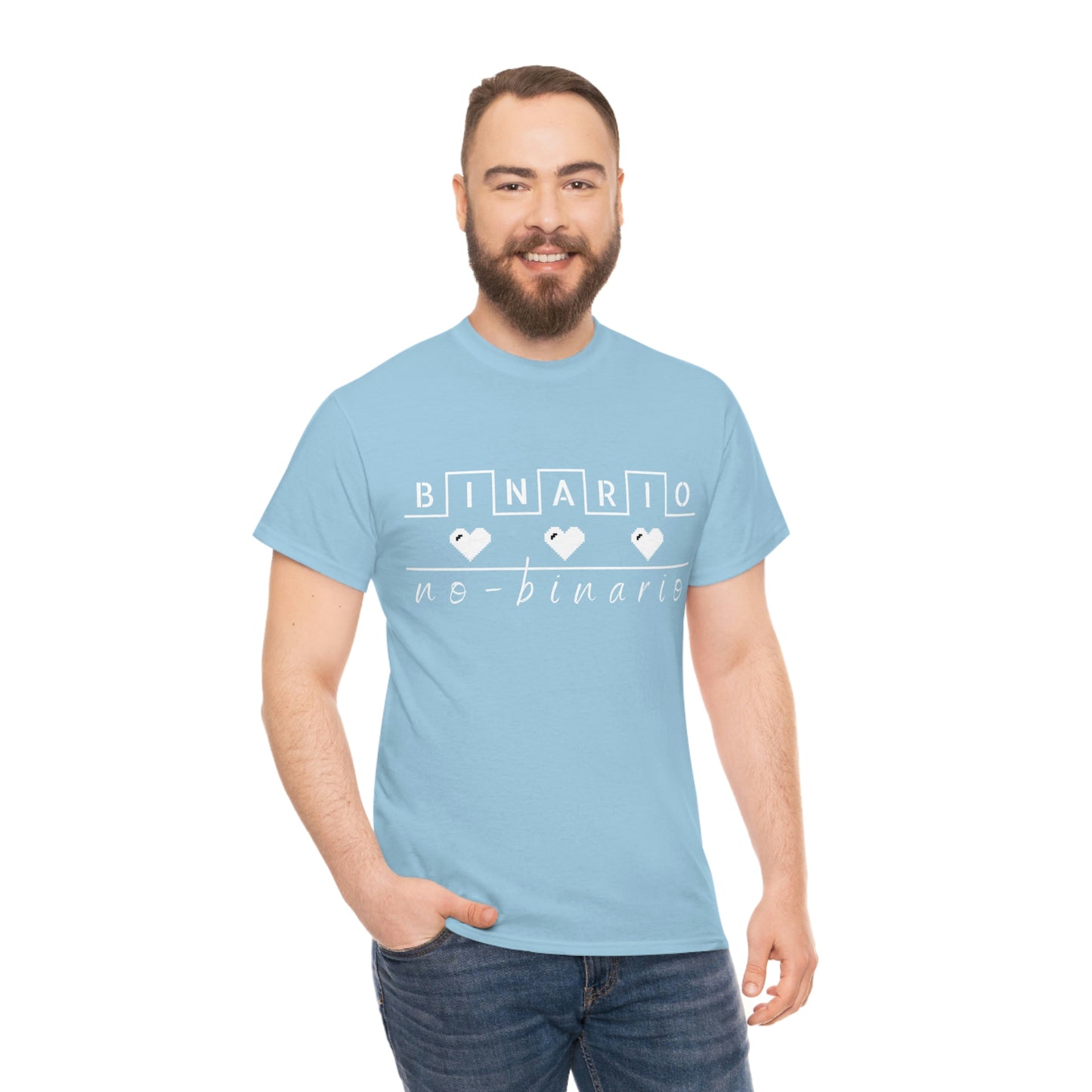 Binario - No Binario Short Sleeve Tee | Unisex Heavy Cotton T-Shirt | Playera de Algodón