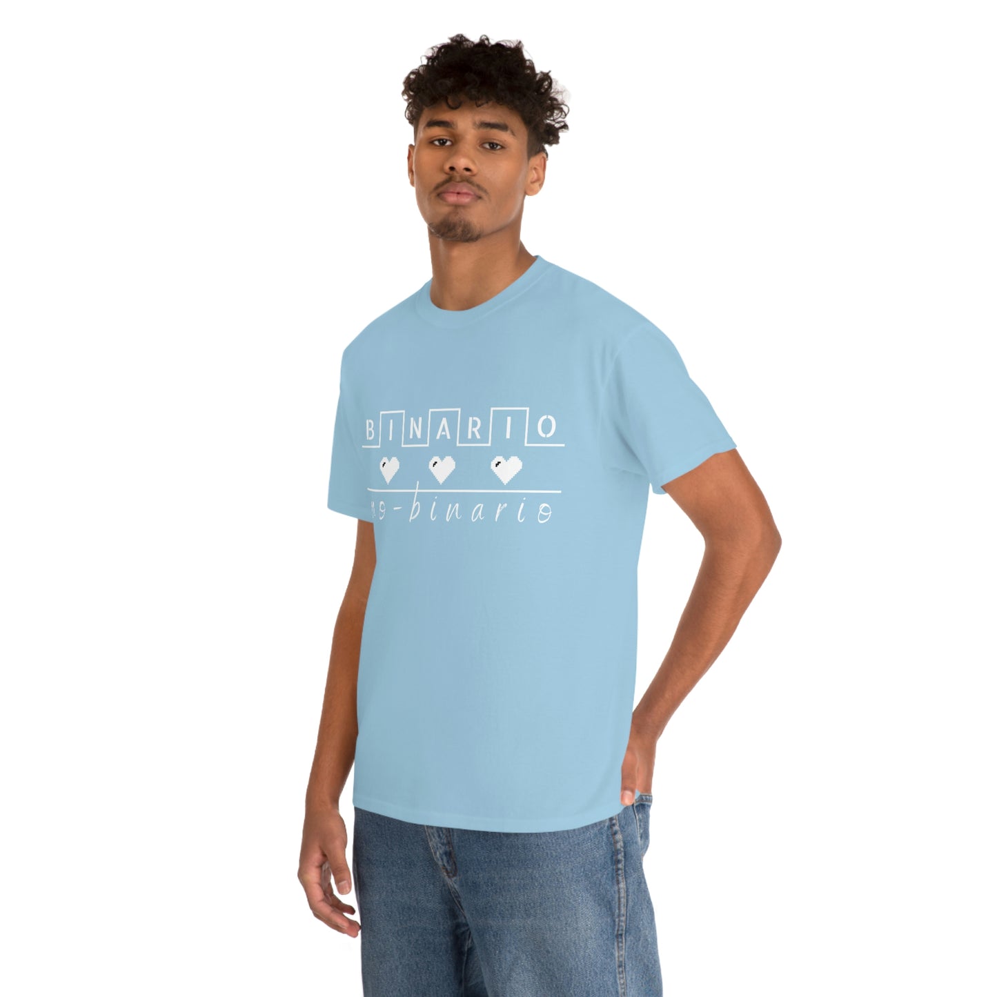 Binario - No Binario Short Sleeve Tee | Unisex Heavy Cotton T-Shirt | Playera de Algodón