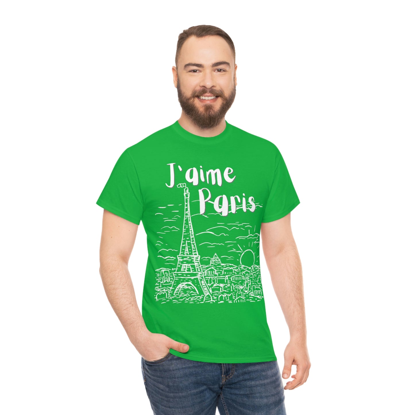 J'aime Paris Short Sleeve Tee | Unisex Heavy Cotton T-Shirt | Playera de Algodón | I love Paris T-shirt