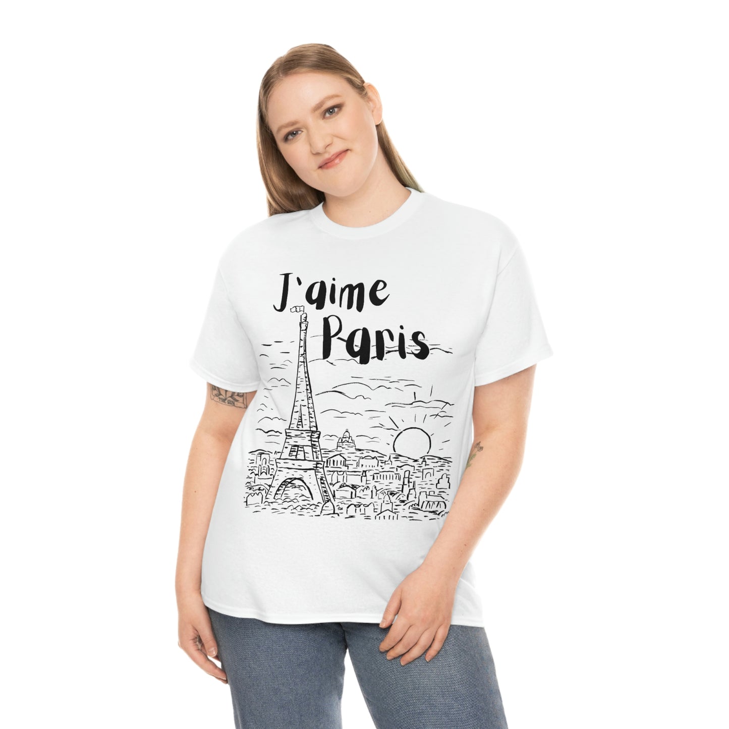 J'aime Paris Short Sleeve Tee | Unisex Heavy Cotton T-Shirt | Playera de Algodón | I love Paris T-shirt